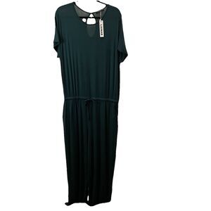 Lainab Jumpsuit Jumper Green Drawstring Waist Short Sleeve Womens 2XL
